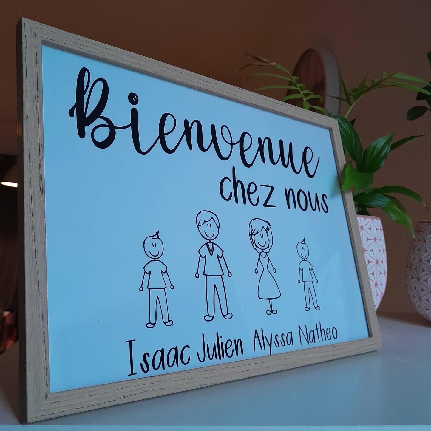 Cadre "Bienvenue chez nous" - L'atelier de Lise M - cadre familial - personnalisés - décoration - L'atelier de Lise M