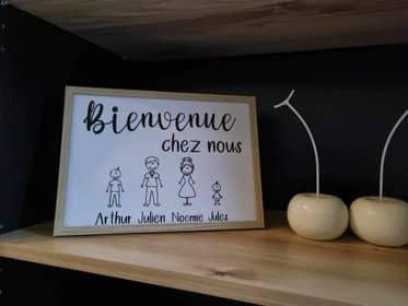 Cadre "Bienvenue chez nous" - L'atelier de Lise M - cadre familial - personnalisés - décoration - L'atelier de Lise M