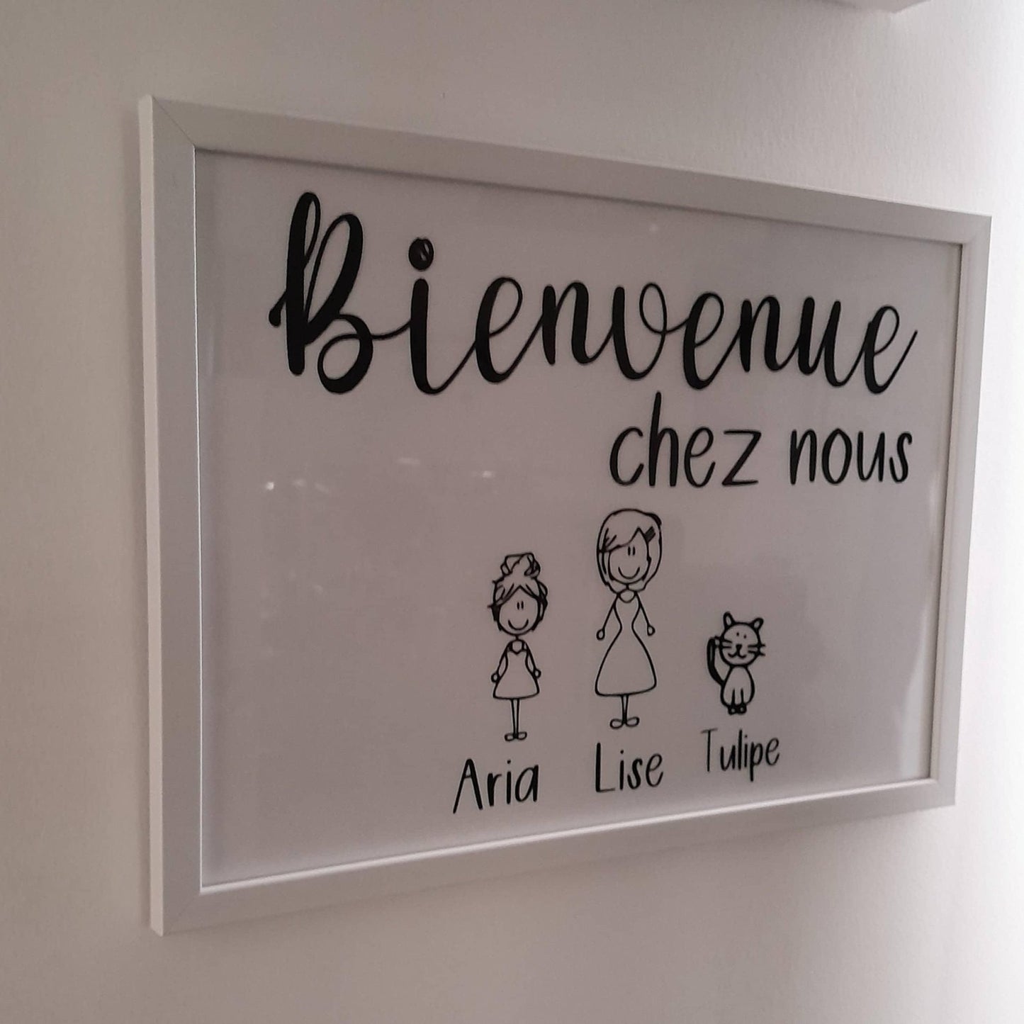 Cadre "Bienvenue chez nous" - L'atelier de Lise M - cadre familial - personnalisés - décoration - L'atelier de Lise M