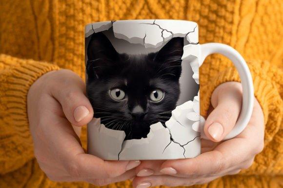 Mug chaton Noir | L'atelier de Lise M | Personnalisation - L'atelier de Lise M