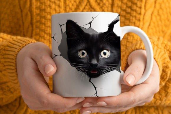 Mug chaton Noir | L'atelier de Lise M | Personnalisation - L'atelier de Lise M