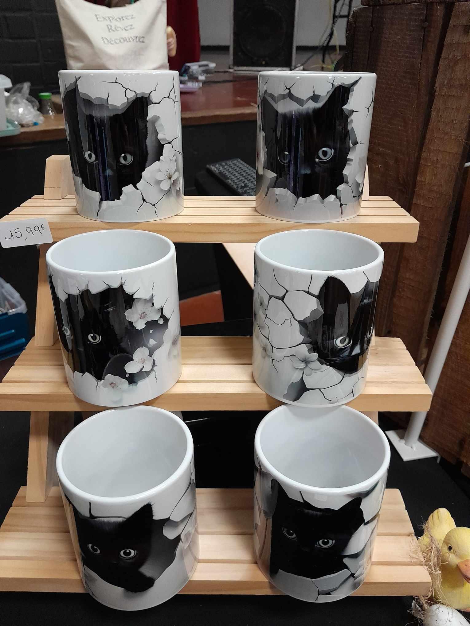 Mug chaton Noir | L'atelier de Lise M | Personnalisation - L'atelier de Lise M