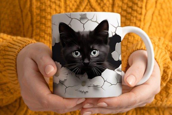 Mug chaton Noir | L'atelier de Lise M | Personnalisation - L'atelier de Lise M