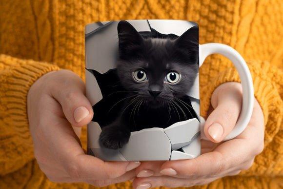 Mug chaton Noir | L'atelier de Lise M | Personnalisation - L'atelier de Lise M