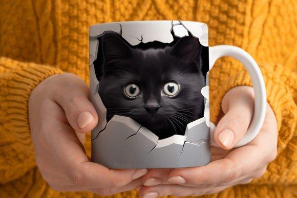 Mug chaton Noir | L'atelier de Lise M | Personnalisation - L'atelier de Lise M