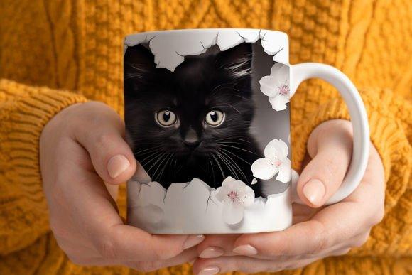 Mug chaton Noir | L'atelier de Lise M | Personnalisation - L'atelier de Lise M