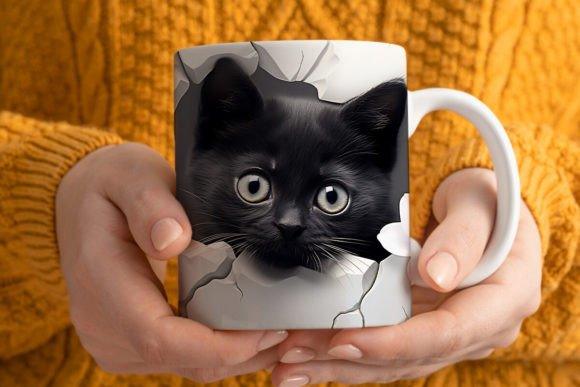 Mug chaton Noir | L'atelier de Lise M | Personnalisation - L'atelier de Lise M