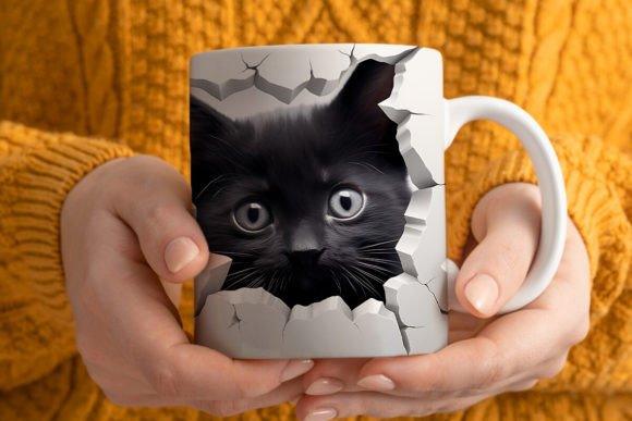 Mug chaton Noir | L'atelier de Lise M | Personnalisation - L'atelier de Lise M