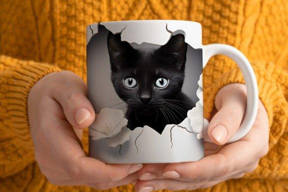 Mug chaton Noir | L'atelier de Lise M | Personnalisation - L'atelier de Lise M