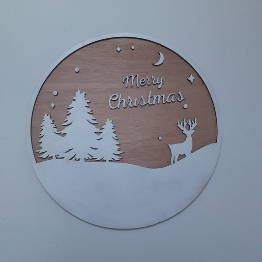 Panneau en bois "Merry Christmas" - L'atelier de Lise M