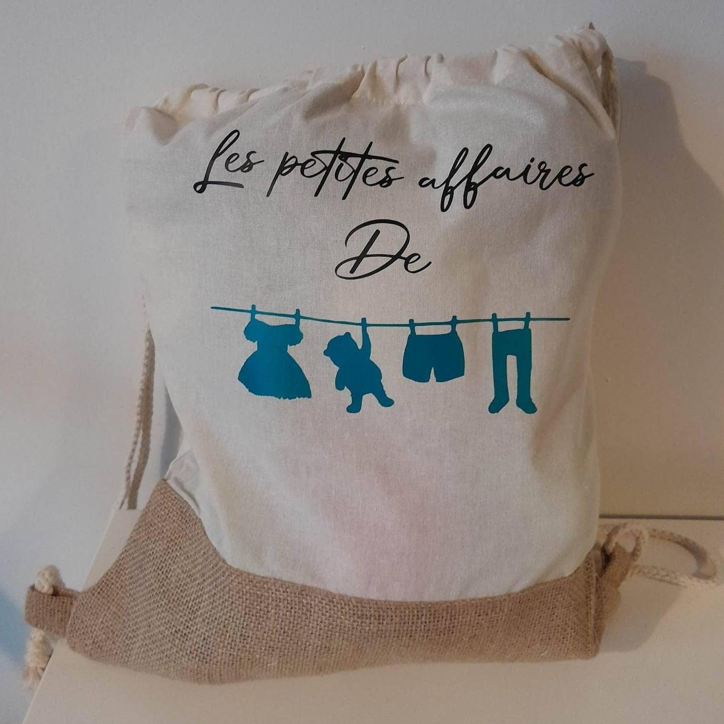 Sac à doudou personnalisé - L'atelier de Lise M - Coton et jute - enfant et bébé - L'atelier de Lise M