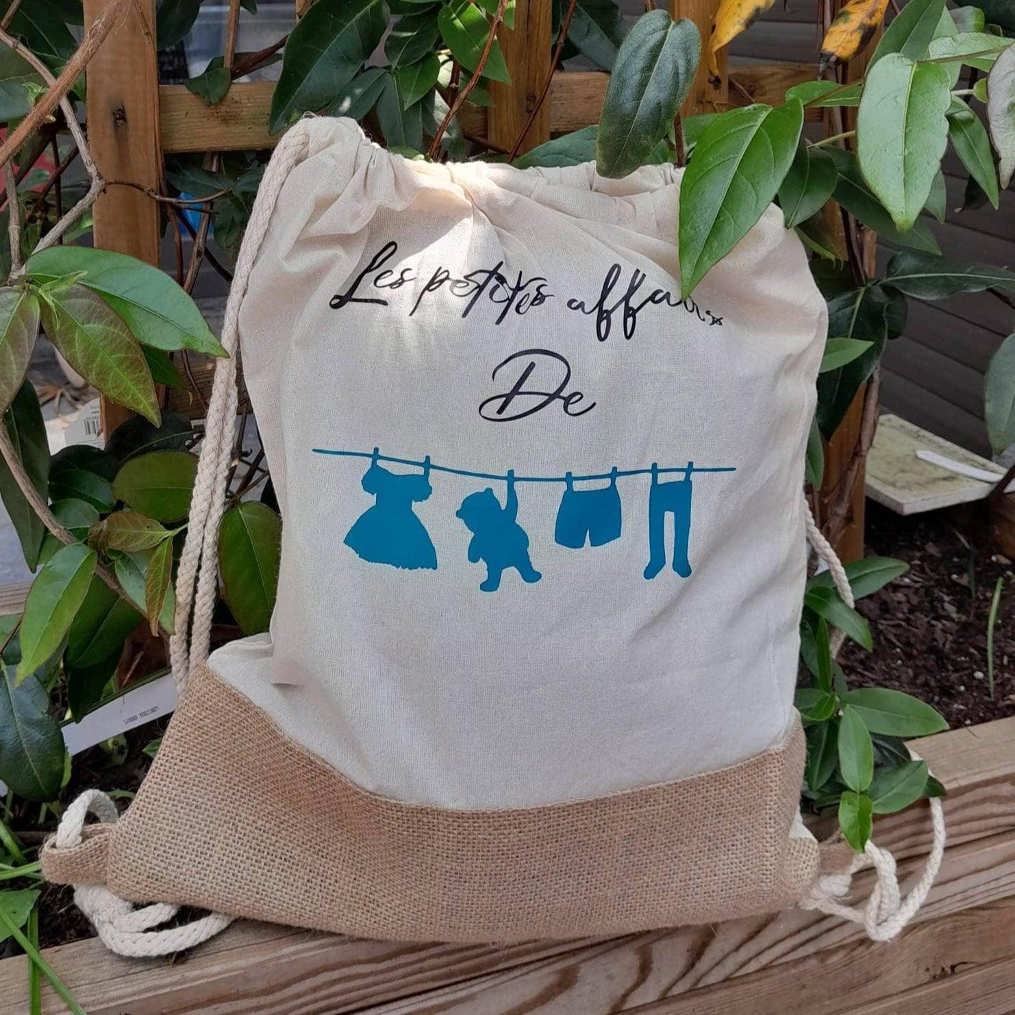 Sac à doudou personnalisé - L'atelier de Lise M - Coton et jute - enfant et bébé - L'atelier de Lise M