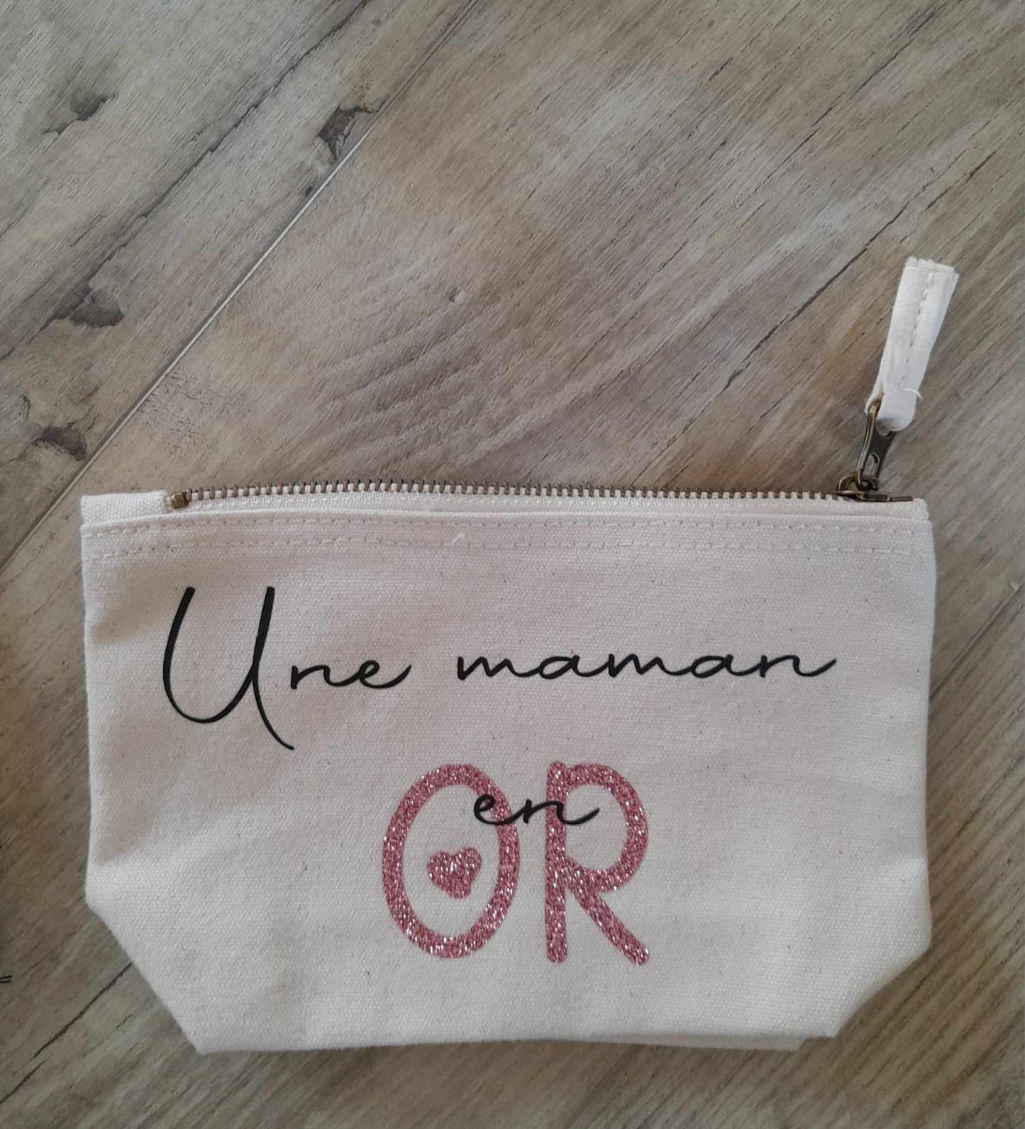 Trousse Naturel "Maman en OR" - L'atelier de Lise M - Coton - Personnalisable - L'atelier de Lise M